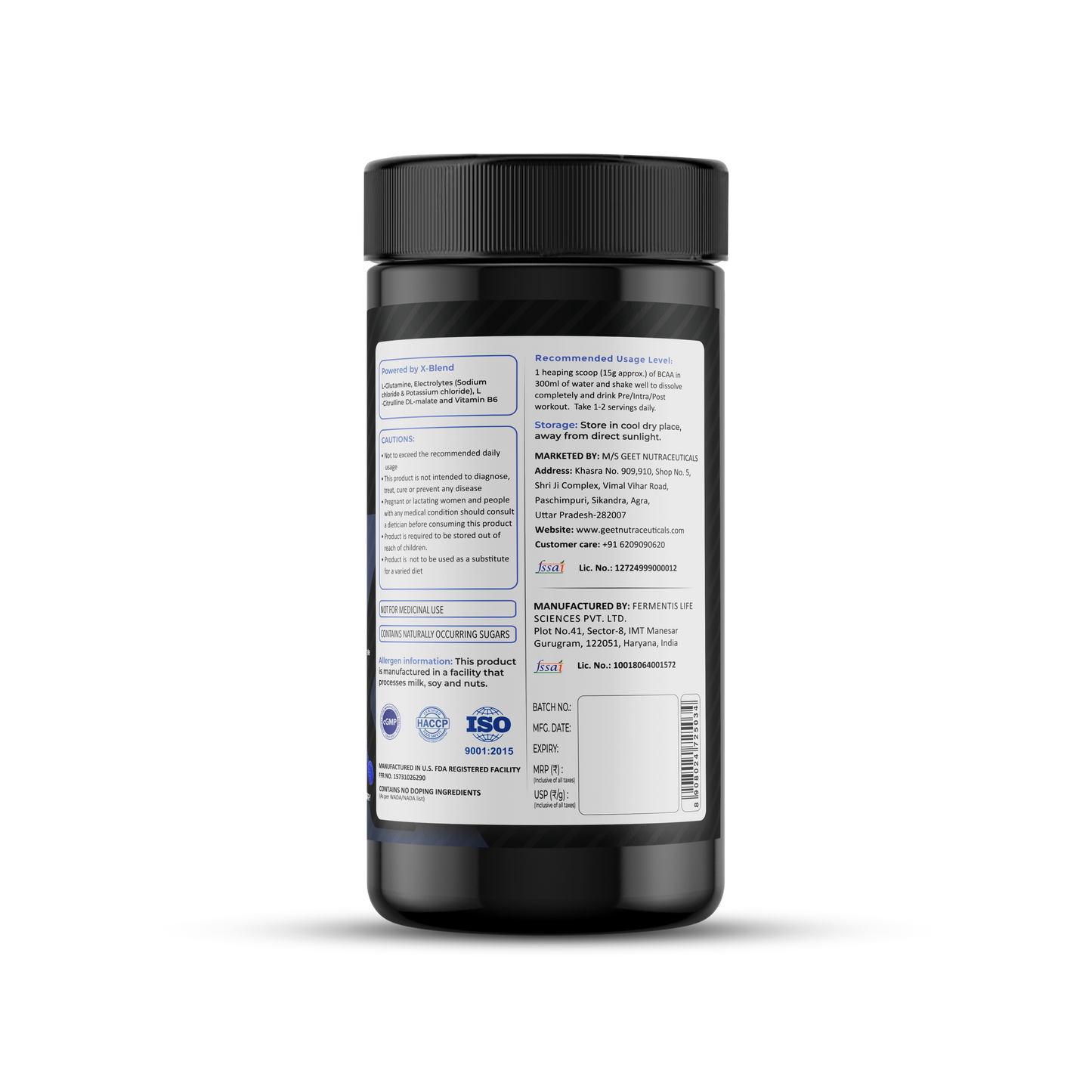 BCAA Blue Raspberry Recommended Usage