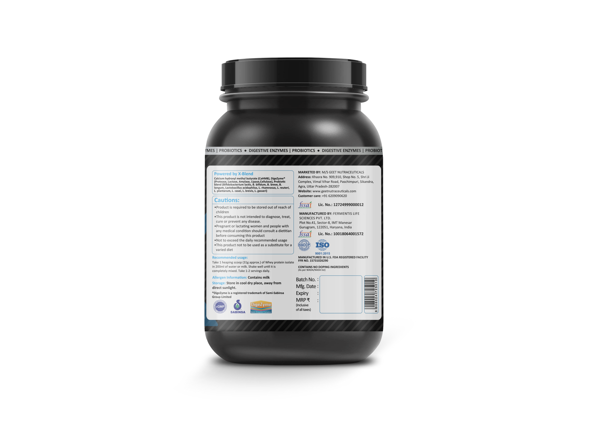 Whey Protein Isolate Cafe Latte Recommended Usage & Cautions