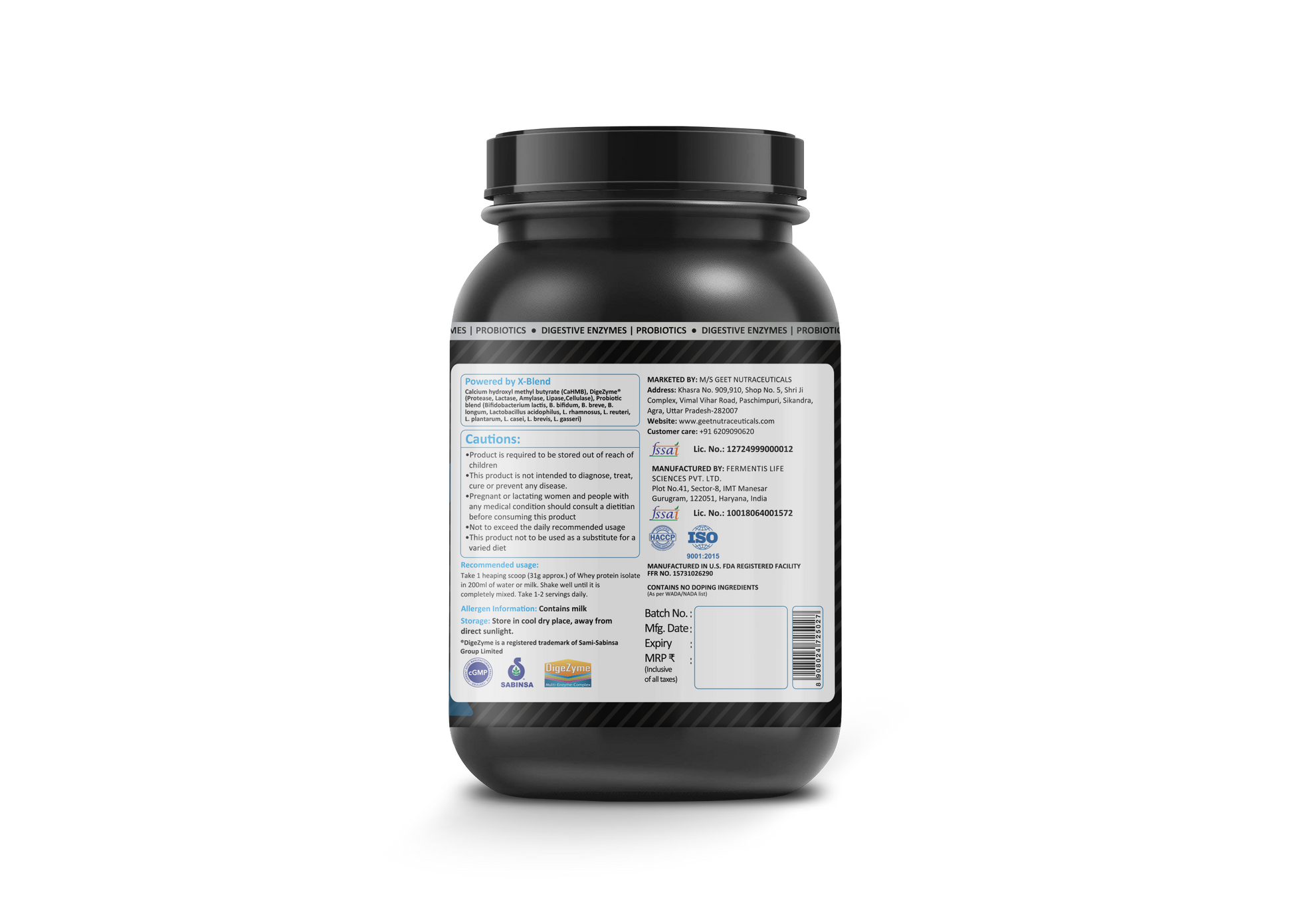 Whey Protein Isolate Recommended Usage & Cautions