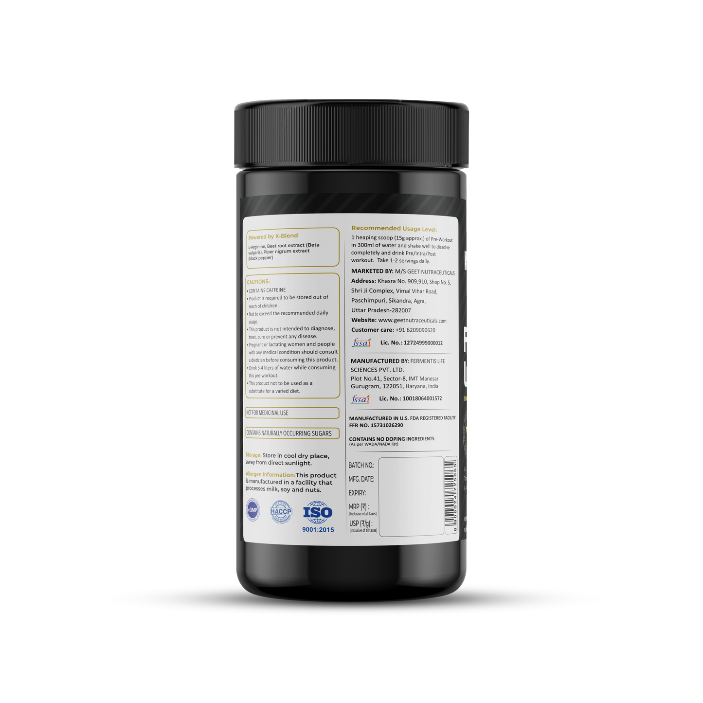 Pre-Workout Masala Lemonade Recommended Usage