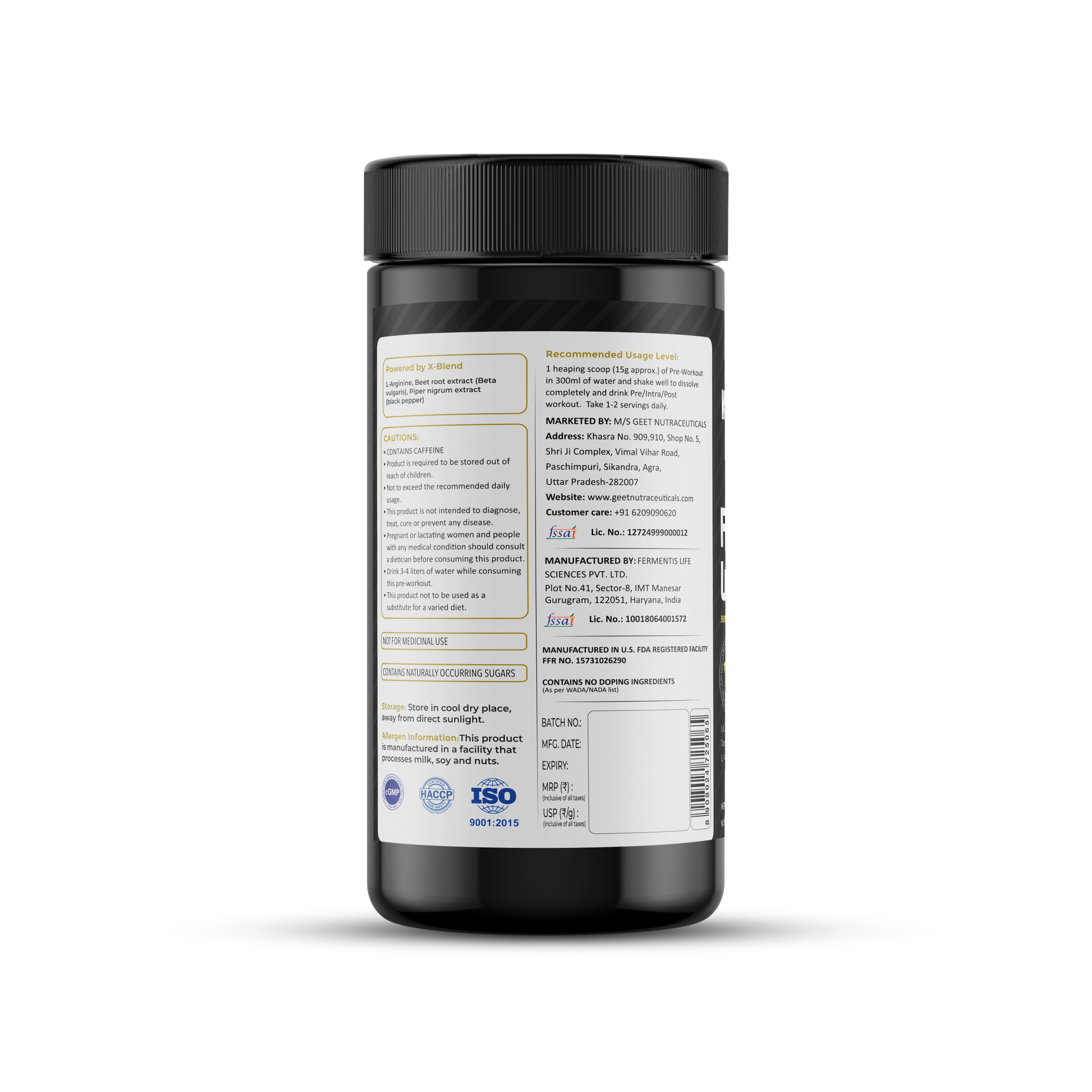 Pre-Workout Masala Lemonade Recommended Usage