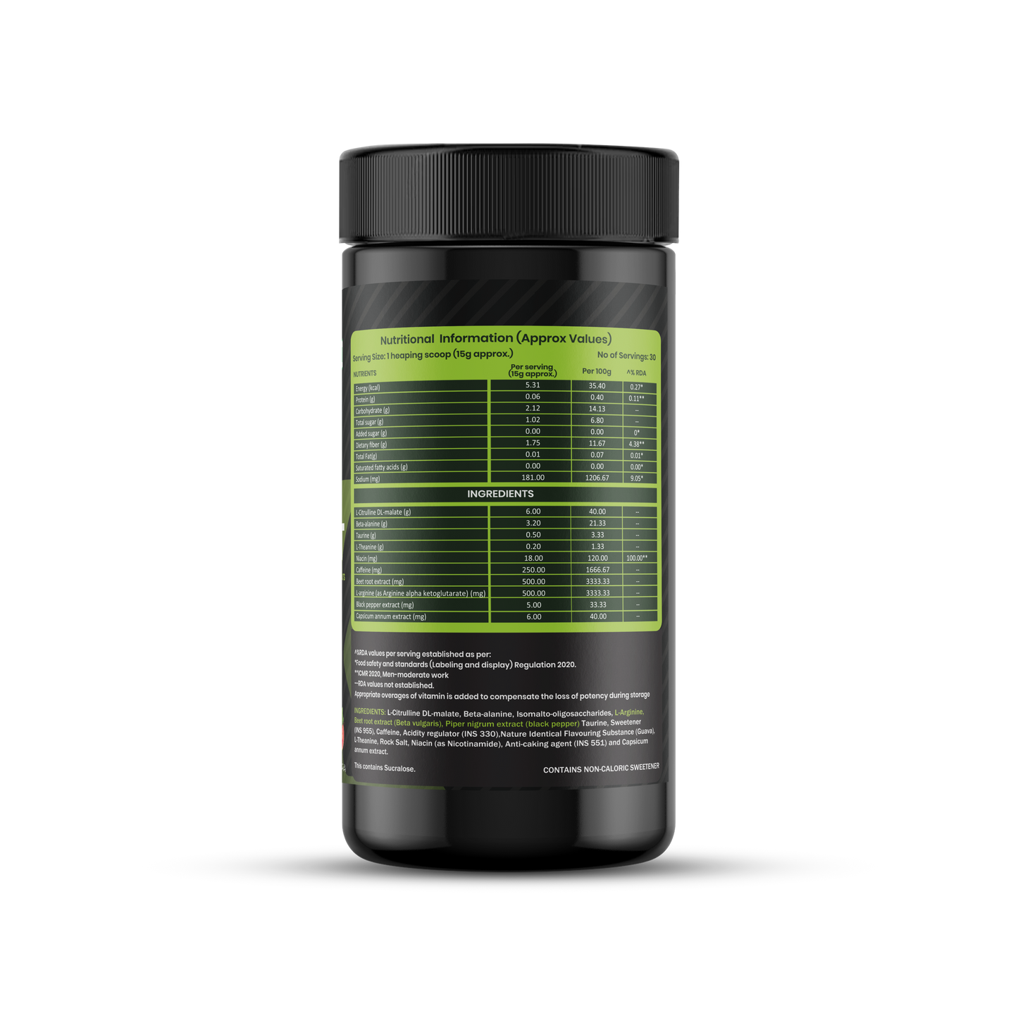 Pre-Workout Spicy Guava Ingredient