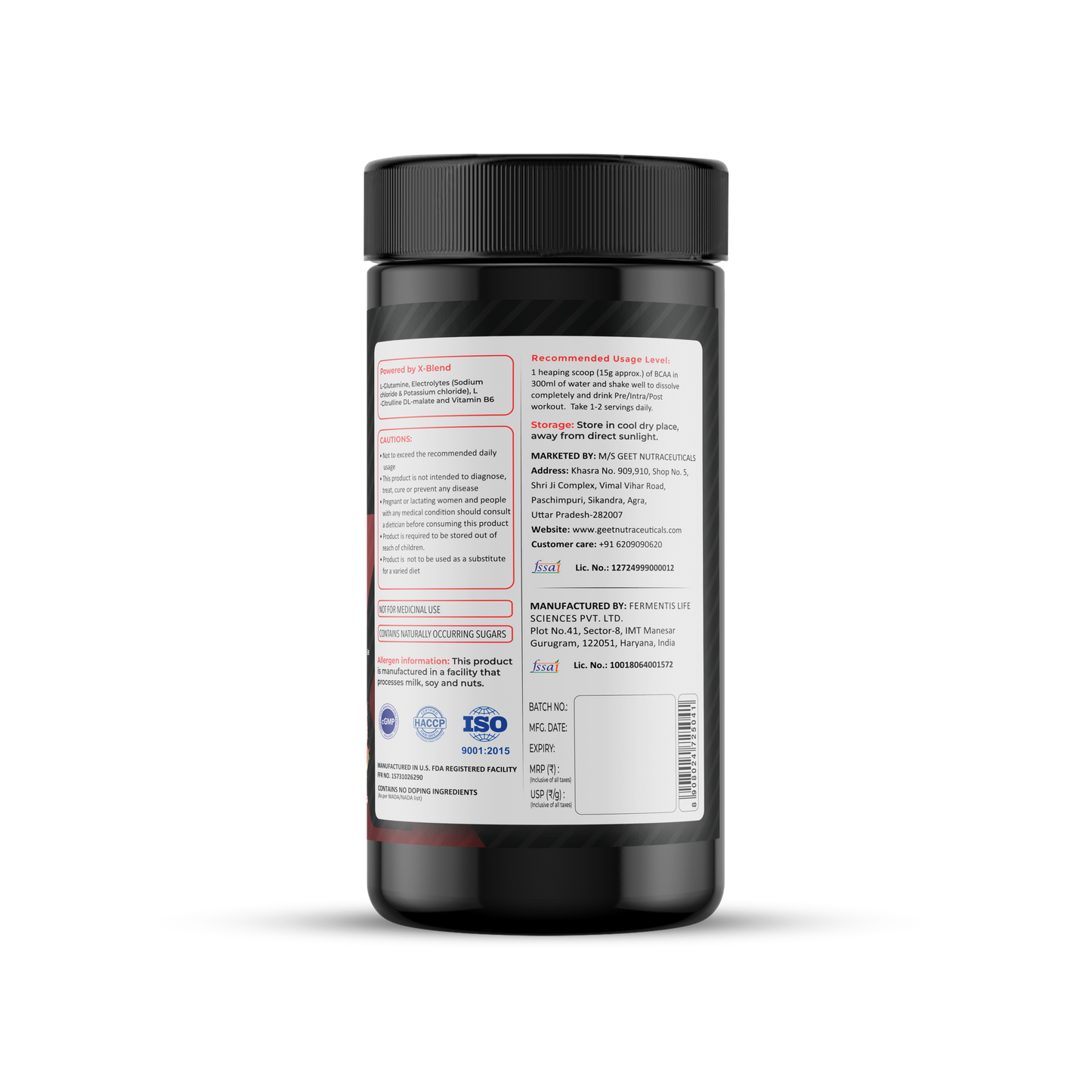 BCAA Watermelon Recommended Usage