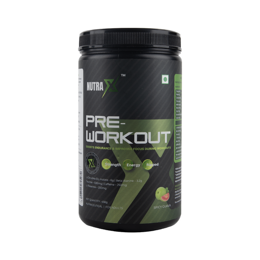 NutraX Pre Workout  Powered By X-Blend 450g (0.99 lbs), Spicy Guava