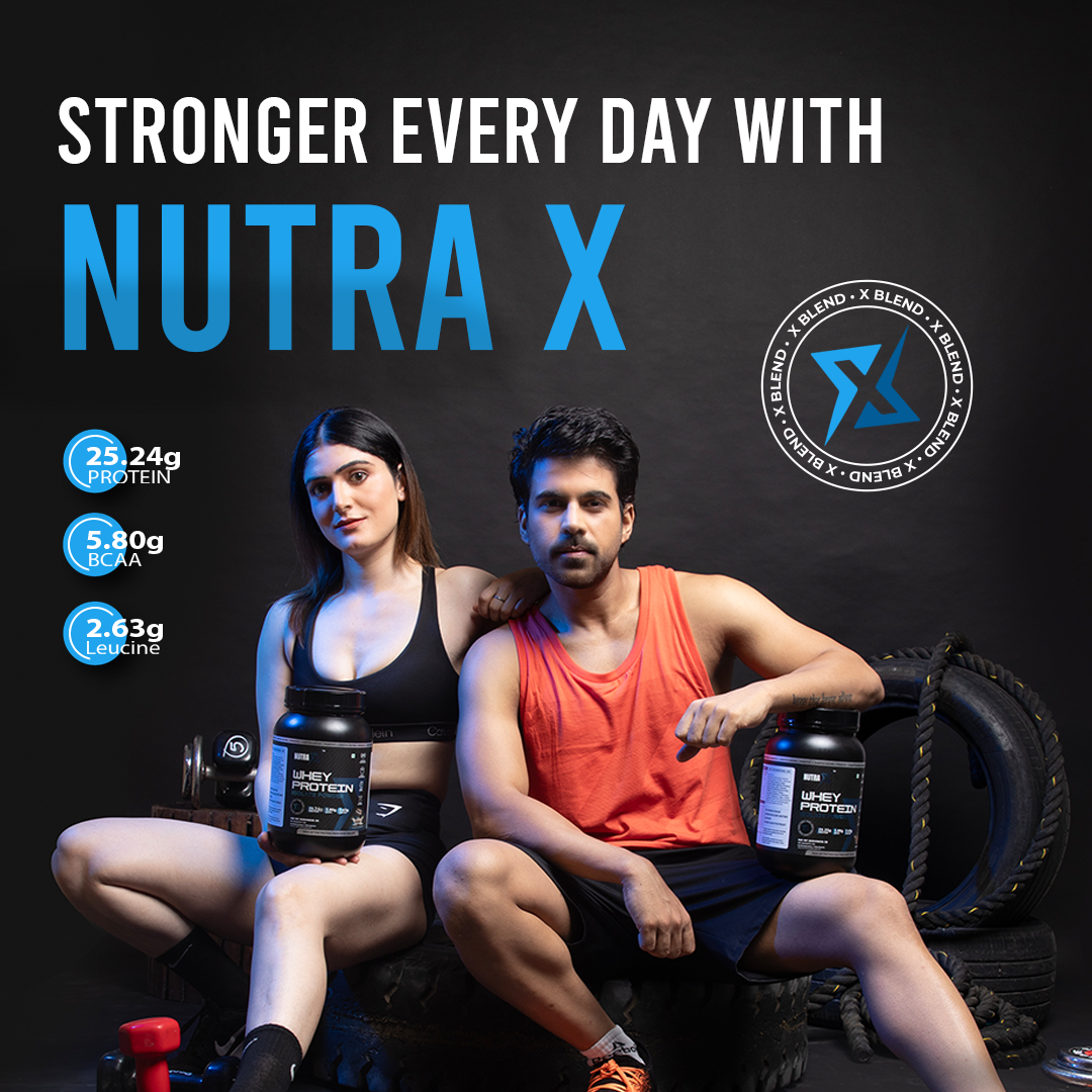 NutraX 100% Whey Protein Isolate Powered By X-Blend 1 Kg (2.2 lbs), Cookie & Cream