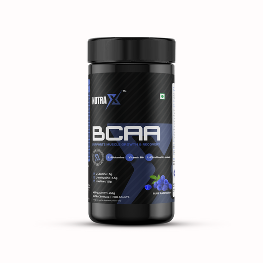 NutraX BCAA Powered By X-Blend 450g (0.99 lbs), Blue Raspberry - NutraX