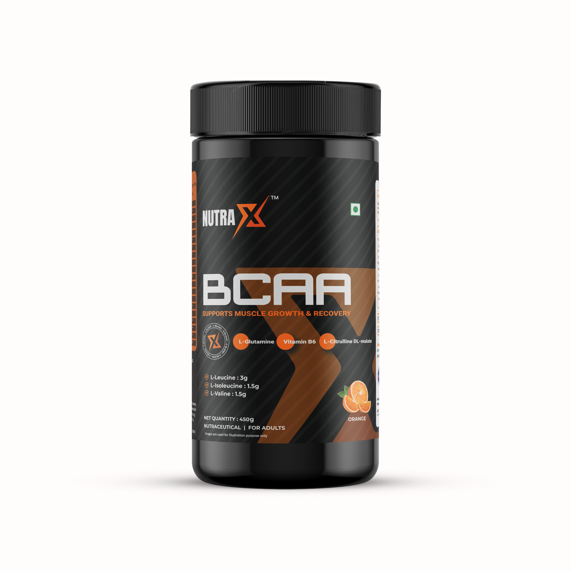 NutraX BCAA Powered By X-Blend 450g (0.99 lbs), Orange